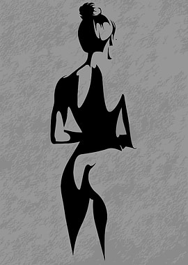 Silhouette of a woman in a bun