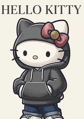 Hello Kitty in Hoodie and Jeans