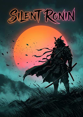 Silent Ronin Samurai Sunset