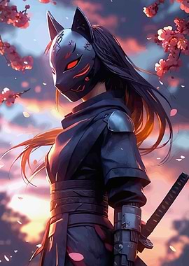 Samurai Fox Mask Warrior