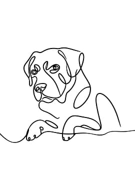 Minimalist Dog Line Art