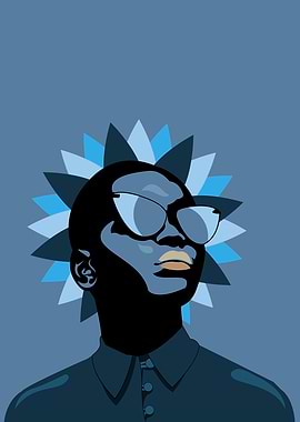 Stylized Portrait of a Person with Sunglasses