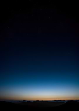 Twilight Horizon Over Mountains