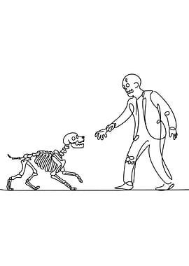 Zombie and Skeleton Dog