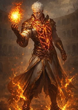 Fiery Warrior in Arena