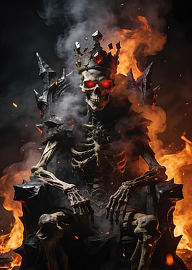Skeleton King on Throne of Fire