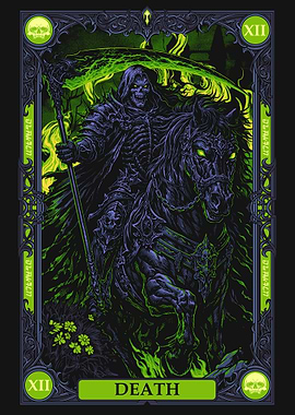 Death Tarot Card Grim Reaper on Horse