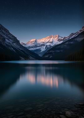 Serene Mountain Lake at Dusk