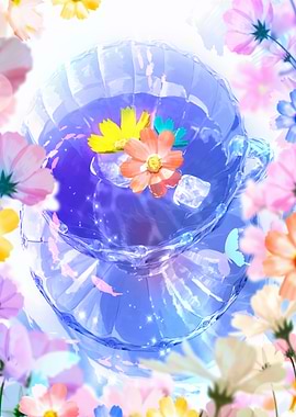 Magical Floral Water Scene