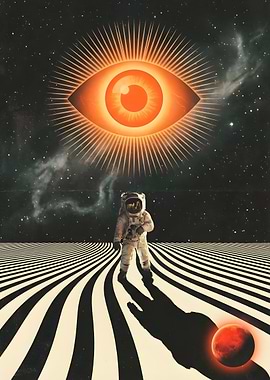 Astronaut in Cosmic Eye Landscape