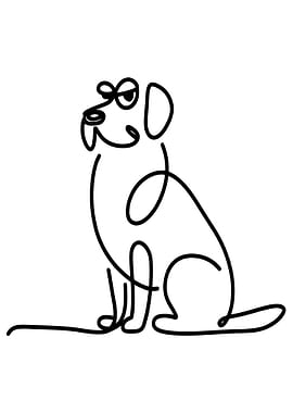 Minimalist Dog Line Art