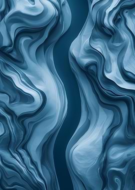 Dordogne Flow Abstraction – Aerial River Art in Fluid Blues”