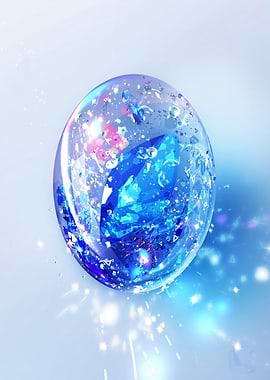 Sparkling Blue Gemstone Orb