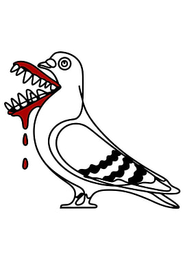 Bloody Pigeon with Sharp Teeth