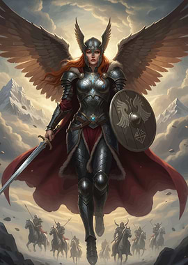 Valkyrie Leading an Army