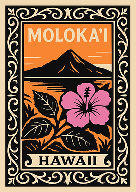 Molokai Hawaii Hibiscus Landscape