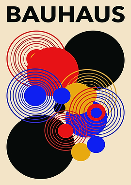 Bauhaus Poster with Geometric Shapes
