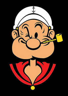Popeye the Sailor Winking with Pipe
