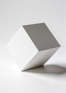 White Cube on White Background