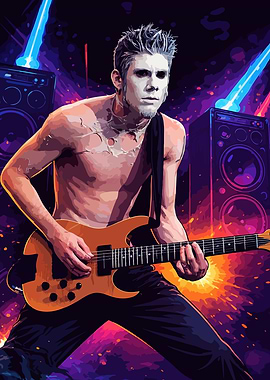 Rockstar Playing Guitar on Stage