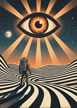 Astronaut Gazes at Cosmic Eye