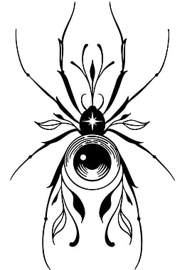 Spider with Eye and Floral Accents