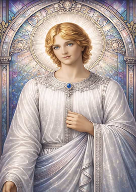 Angelic Figure in Stained Glass