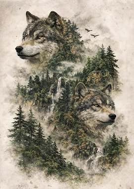 Double Wolf Landscape