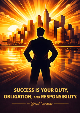 Man in Suit Facing Cityscape