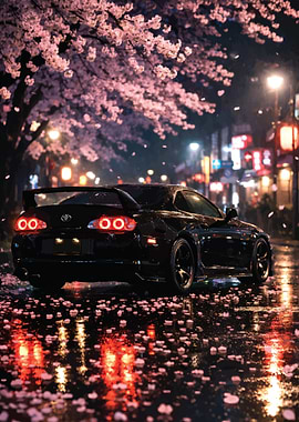 Black Supra Under Cherry Blossoms
