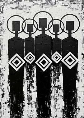 Five Figures with Geometric Symbols