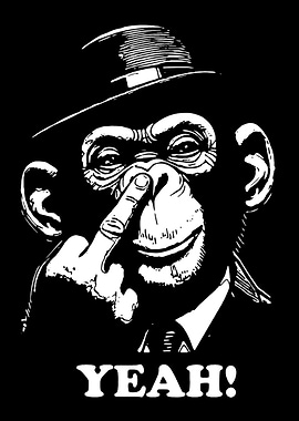 Monkey in a Hat with Finger