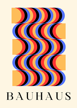 Bauhaus Poster with Geometric Circles