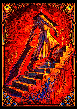 Pyramid Head Stained Glass Art