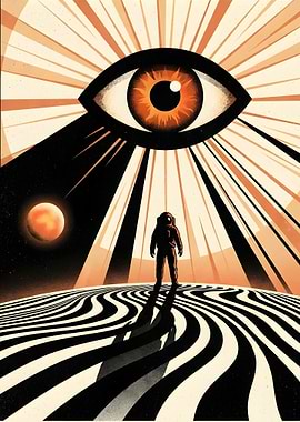 Astronaut Under Giant Eye