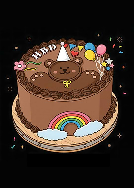 Cute Teddy Bear Birthday Cake