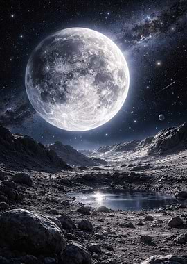 Moon Landscape with Water