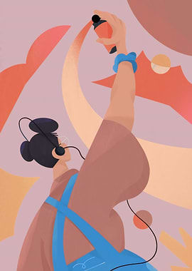 Artist Spray Painting Abstract Art