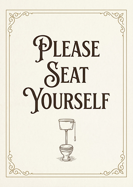 Please Seat Yourself Toilet Sign
