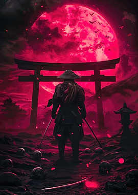 Samurai Under a Blood Moon