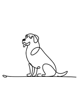 Minimalist Dog Line Art