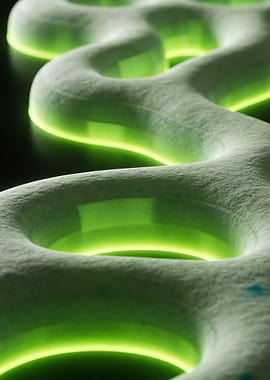 Abstract Green Illuminated Structure
