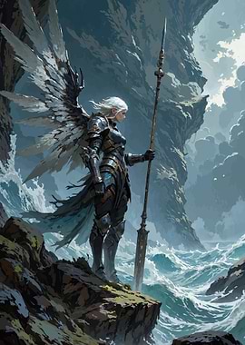 Winged Warrior by the Sea