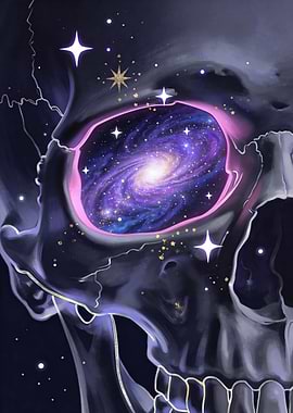 Cosmic Skull Galaxy Art