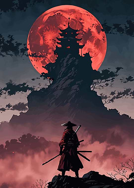 Samurai Under a Blood Moon