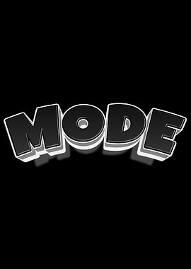 3D Text 'MODE' on Black Background