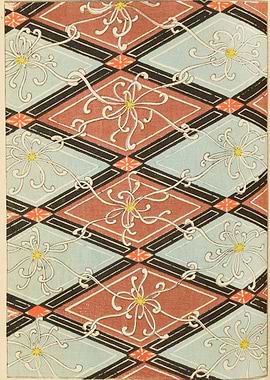 Japanese Floral Diamond Pattern