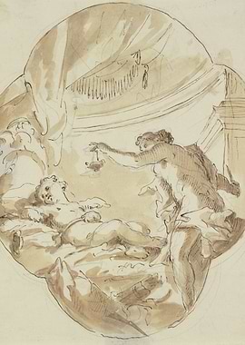 Mythological Scene with Figures and Drapery