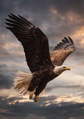 Majestic Bald Eagle in Flight