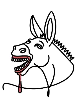 Donkey Head with Drooling Mouth